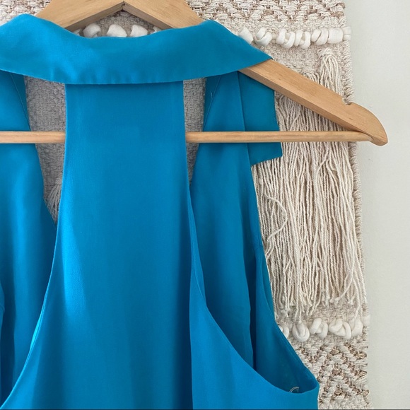 Teal Collared Button Front Dress - Picture 6 of 9